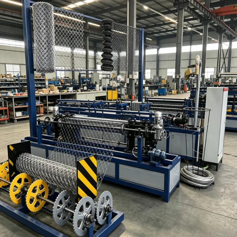 Customized Fully-Automatic PLC Stainless Steel Double Wire Chain Link Fence Machine, High Capacity Metal Fence Device for Eng