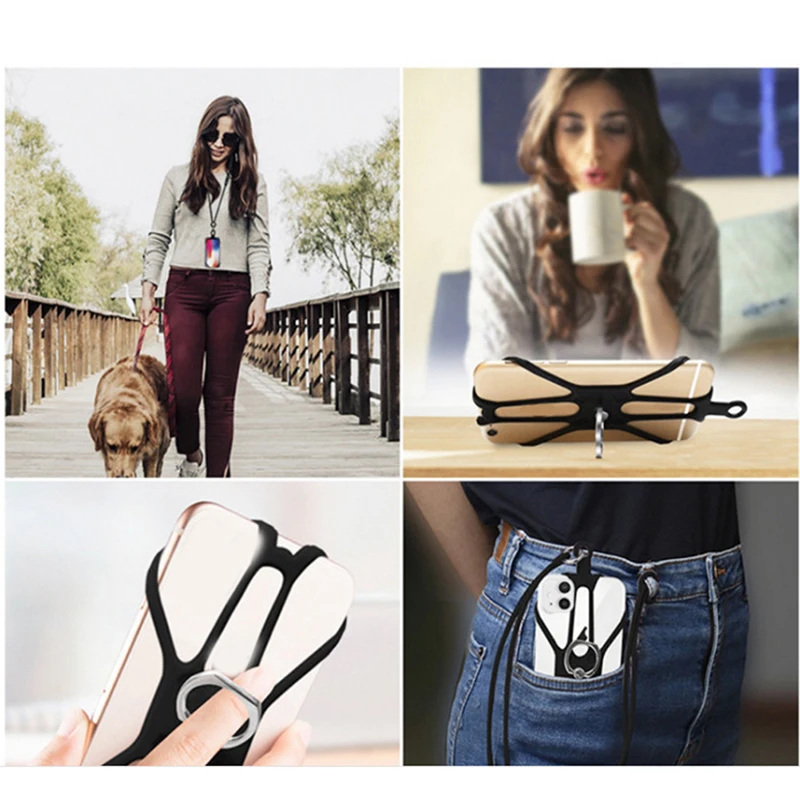 Cell Phone Lanyards With Adjustable Neck Strap Universal Neck Phone Holder For IPhone, Galaxy And Most Smartphones,Black