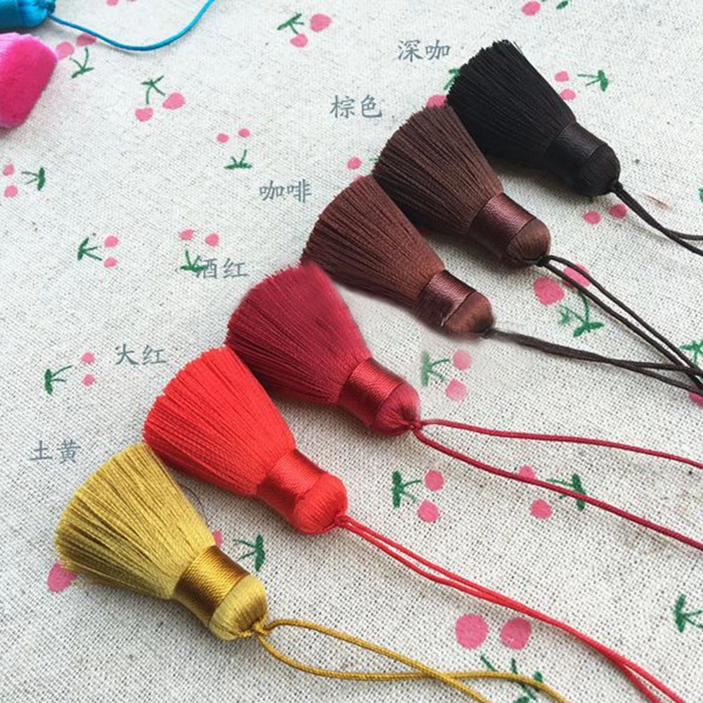 2/5/10/20pcs 5cm Silk Tassel Fringe DIY Craft Tassels Fringe Trim Curtains  DIY Jewelry Wedding Home Decor tassels for crafts
