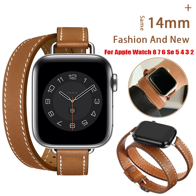 Leather Strap for Apple Watch Band 49mm 41mm 45mm 40mm 44mm 38/42mm correa IWatch Series 8 7 6 SE 5 4 Ultra Replacement Bracelet