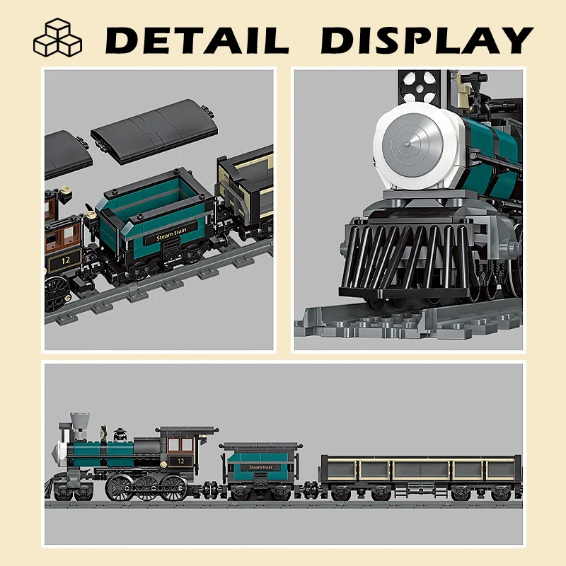Th 10 Stoomtrein Modelbouwstenen Technische Spoorweg Desktop Decoratie Montage 59001 High-Tech Kinderspeelgoed Voor Cadeau