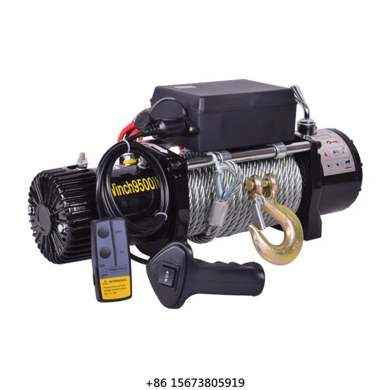 

Электрическая лебедка HUGO для внедорожников, 2000 фунтов, 12В/24В, для самоспасения и подъема грузов