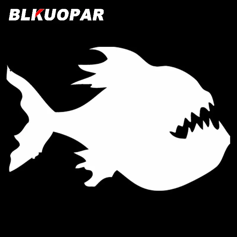 BLKUOPAR Piranha Clipart Silhouette Car Stickers Die Cut Bumper Vinyl Decals Funny Occlusion Scratch-Proof Graphics Accessories