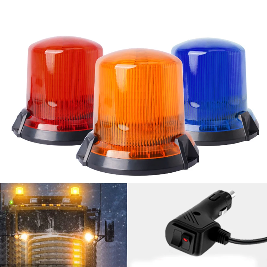 

90 LED Strobe Rotating Flashing Light Safety Warning Emergency Beacon Amber Lamp for Police Vehicles Trucks Car Tractor Lights