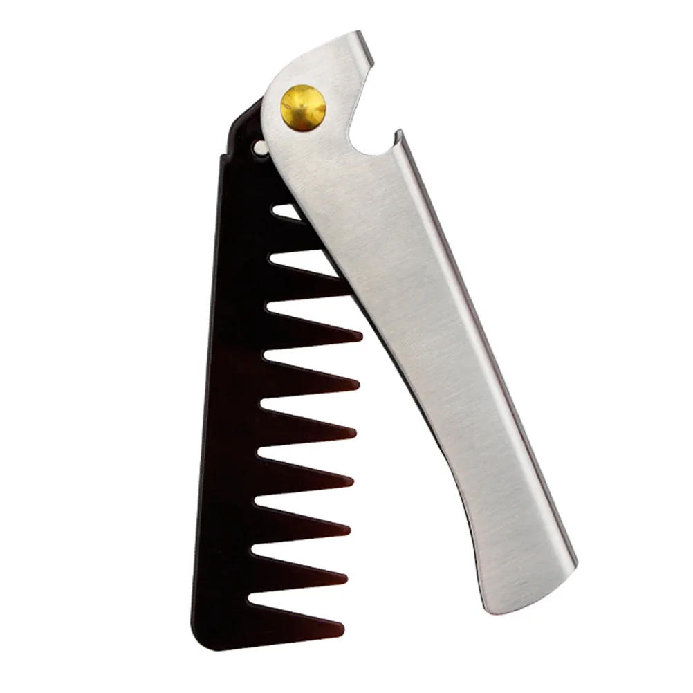 

1Pcs Retro Grease Hair Comb Stainless Steel PP Material Smooth Teeth Portable Men Hair Comb for Scalp Massage Anti-Static