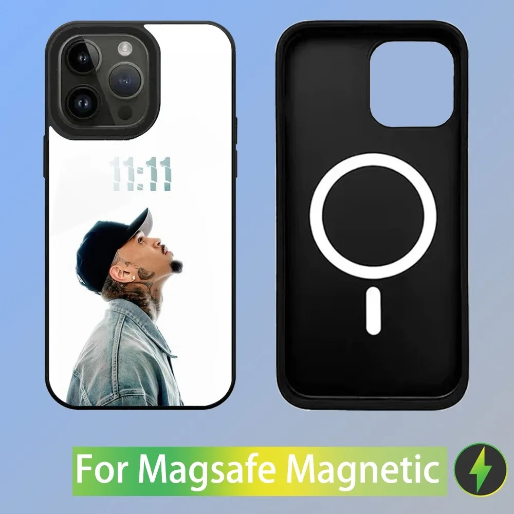 Rapper Chris Brown 11 11 Phone Case For iPhone 15,14,13,12,11,Plus,Pro,Max Mini Magsafe Magnetic Wireless Charging