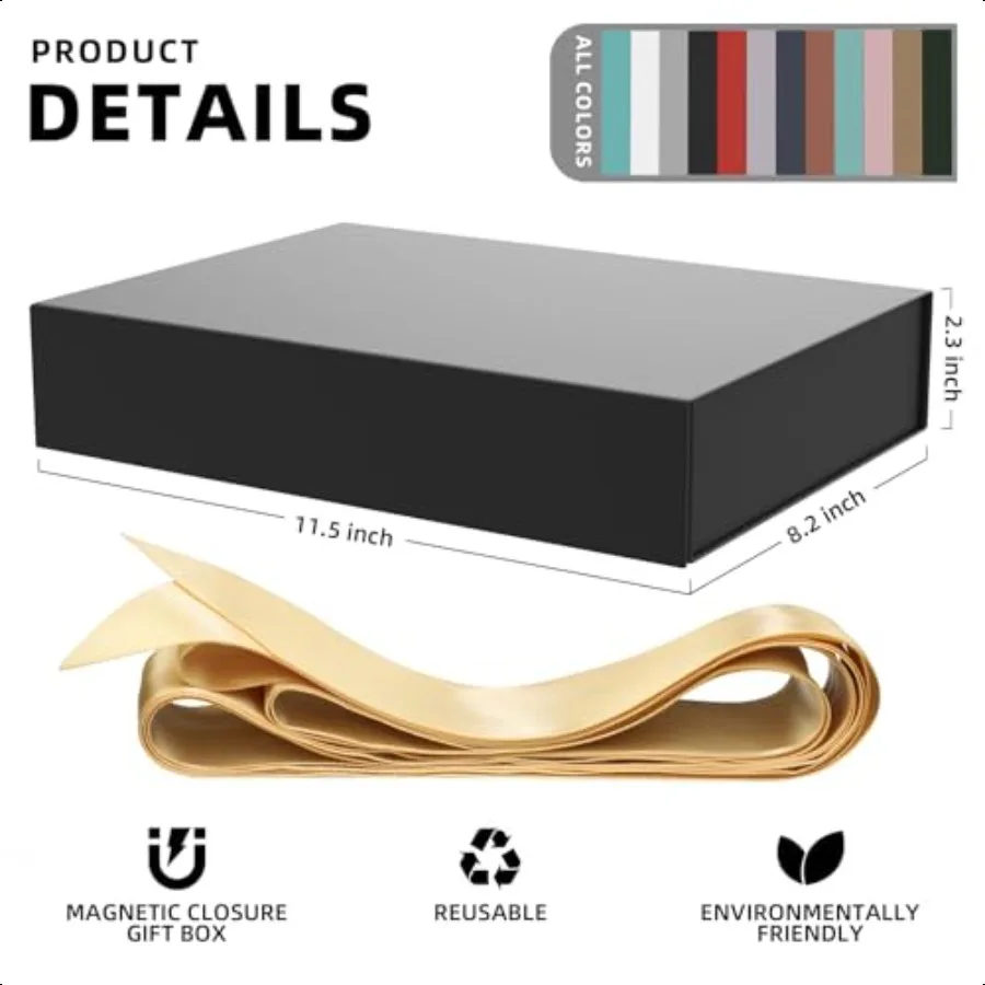 Confezione regalo 11,5 x 8,2 x 2,3 pollici Scatole regalo per regali Scatole regalo con chiusura magnetica con coperchi per regali Compleanno Gioielli di lusso