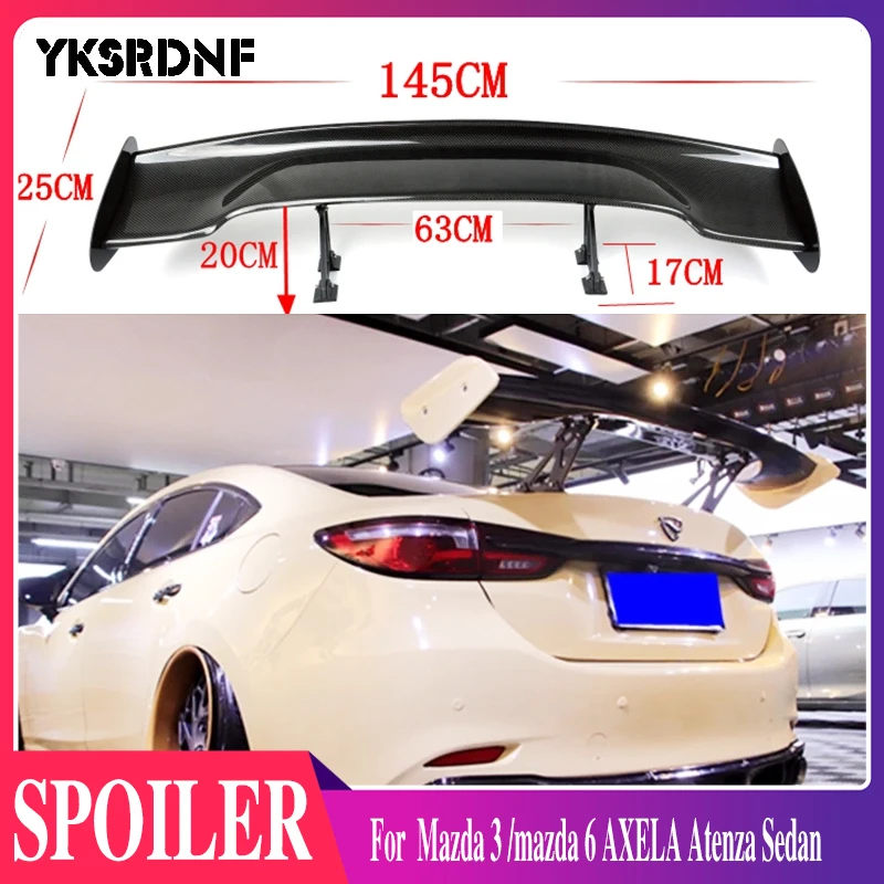 

3D автомобильный спойлер из углеродного волокна для заднего крыла багажника Mazda 3 /mazda 6 AXELA Atenza Sedan GT STYLE EMS