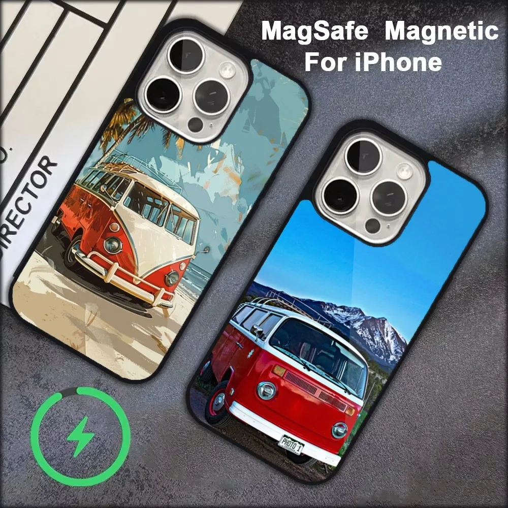 

Combi Van Surf Phone Case For iPhone 16,15,14,13,12,11,Pro,Max,Plus,Mini, Magsafe,Magnetic Wireless Charging Case