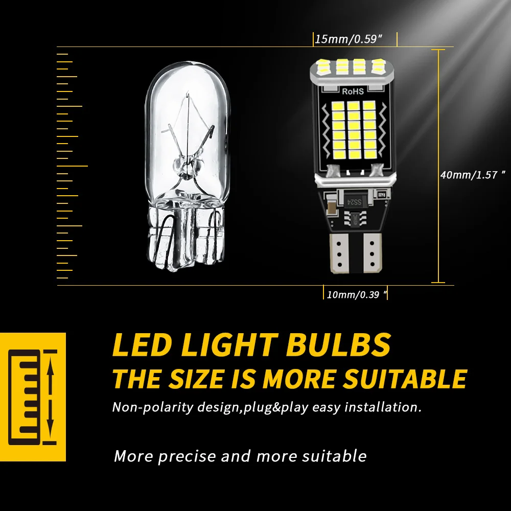 Led لمبة 921 ، 912 ، t15 ، w16w ، t16 ، canbus ، 48smd ، سيارة بدوره إشارة ، عكس النسخ الاحتياطي ، ضوء الفرامل ، الأبيض ، العنبر ، الأحمر ، 12 فولت ، 24 فولت ، 2 قطعة #2