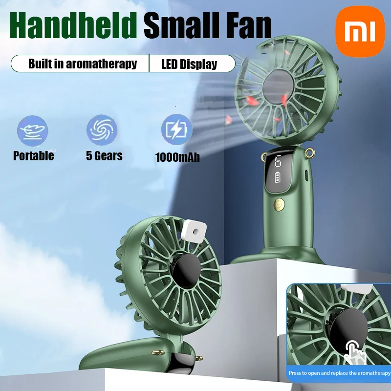 

Ручной маленький вентилятор Xiaomi, холодильный кондиционер, портативный бесшумный высокоскоростной ручной вентилятор для ароматерапии, уличный турбовентилятор