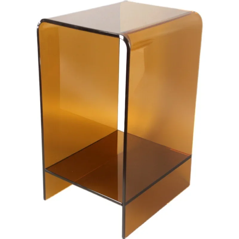 Nordic Acrylic Simple Coffee Table Transparent Double Storage Bedside Table Designer Ins Creative Photography Side Table