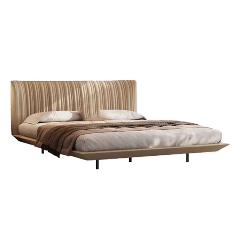 Sleeping Princess Bed Italian Minimalist Leather Design Headboards Frame Bed Queen Sleeping Letto Matrimoniale Hotel Furniture