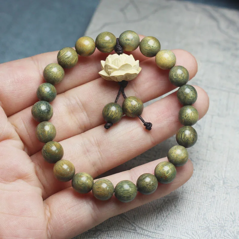 Guajacwood 8mm Small Wooden Seedpod Bracelet Guajacwood with Fragrance for Men and Women Beads Wooden Cultural Artifact
