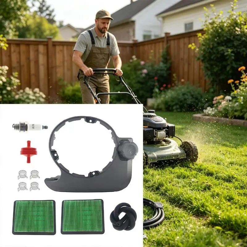 Small Engine Maintenance with Lawn Mower Air Filters Starter Part Hose Clamps and Housing Assembly for Routine Tune Up M4YD