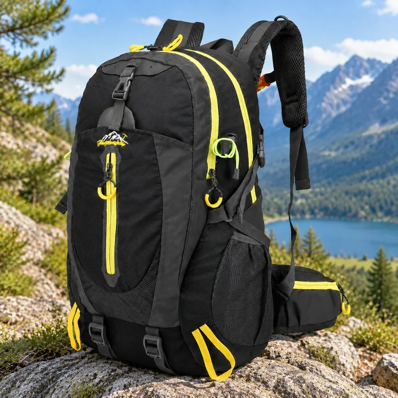 Water-Resistant 40L Hiking Backpack with Laptop Compartment, Durable Outdoor Daypack for Camping, Trekking, and Climbing