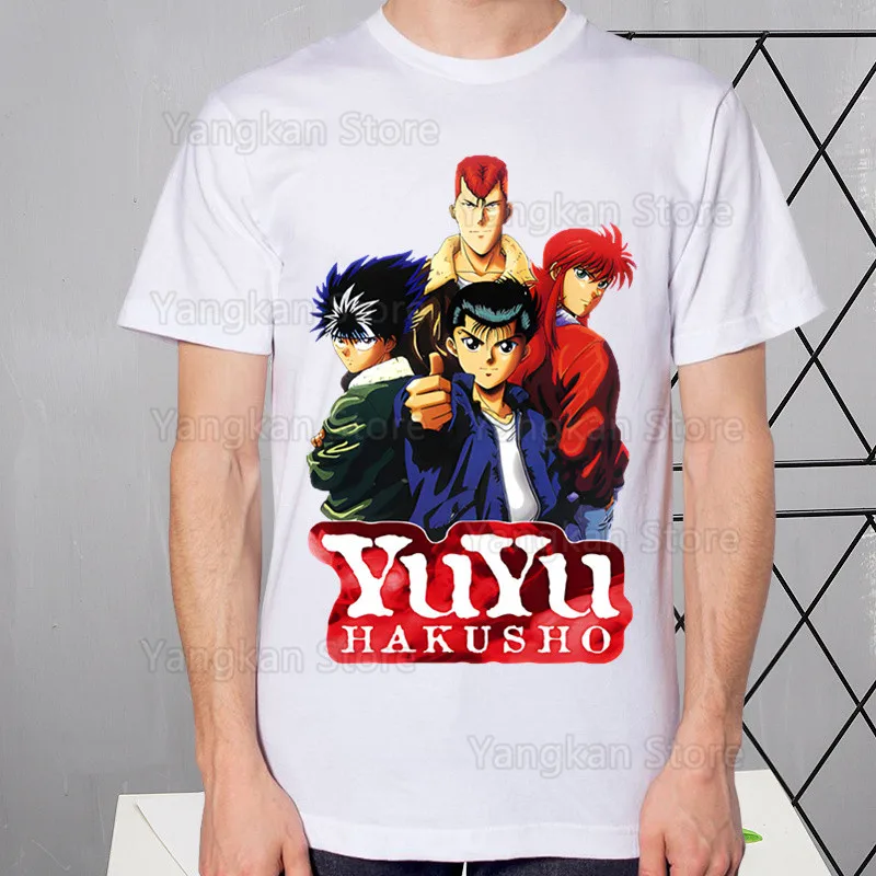 YuYu Hakusho أنيمي Yuyu الأبيض كتاب تي شيرت الصيف الرجال/النساء الهيب هوب مضحك التي شيرت تي شيرت قصيرة الأكمام بلايز #3