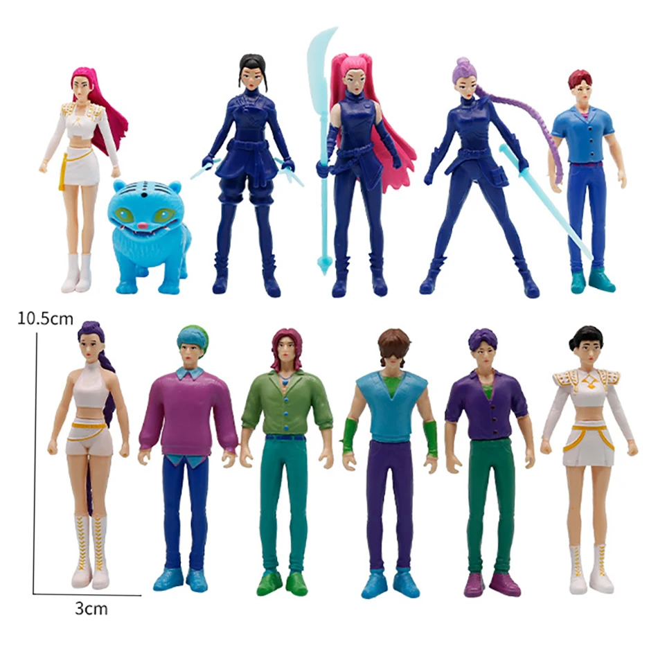 Figurines de dessin animé Kpop Demon Hunters, jouets mignons en PVC, articulations mobiles, modèle d'action, poupées pour enfants, cadeaux d'anniversaire et de noël, 5-18cm