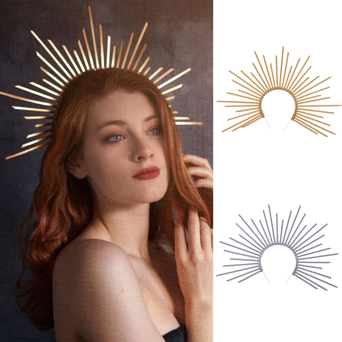 Pièce de sauna couronne pour filles, costume de déesse de la reine Halo, vêtements de sauna d'Halloween, équipement de cosplay de fête, accessoires de bijoux