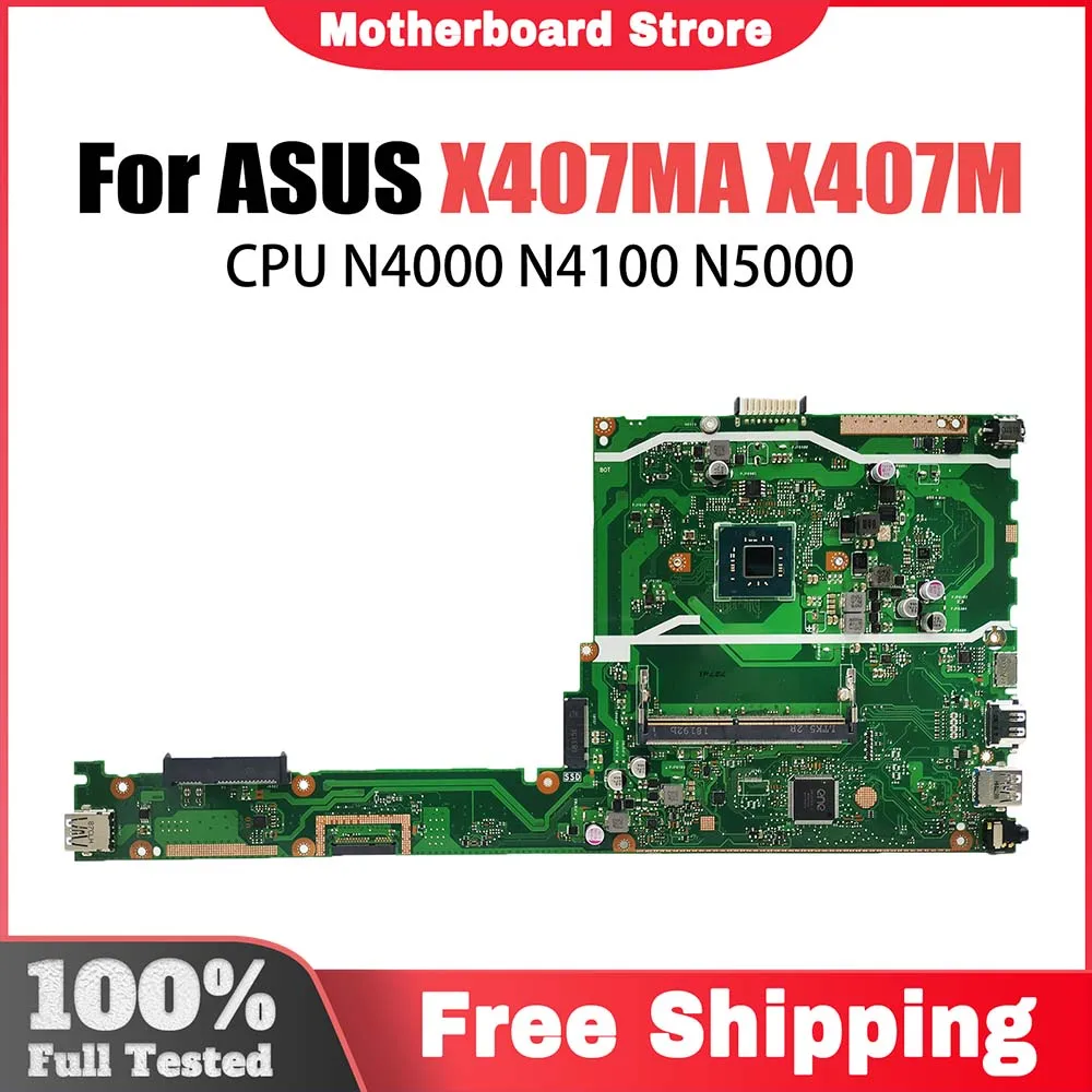 

Notebook Mainboard For ASUS VivoBook X407MA X407M X407MA Laptop Motherboard With N4000 N4100 N5000 CPU Systemboard