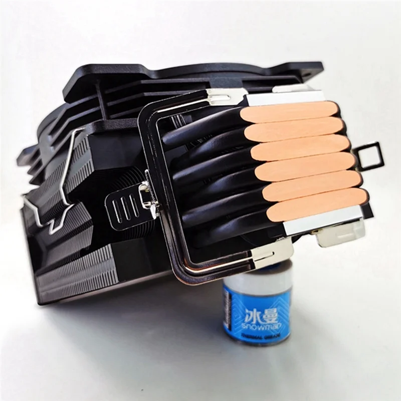 

ABFM-SNOWMAN MT6 CPU Cooler With 12Cm Fan 6 Heat Pipes, 4 Pin PWM Desktop Heatsink For Efficient Thermal Management