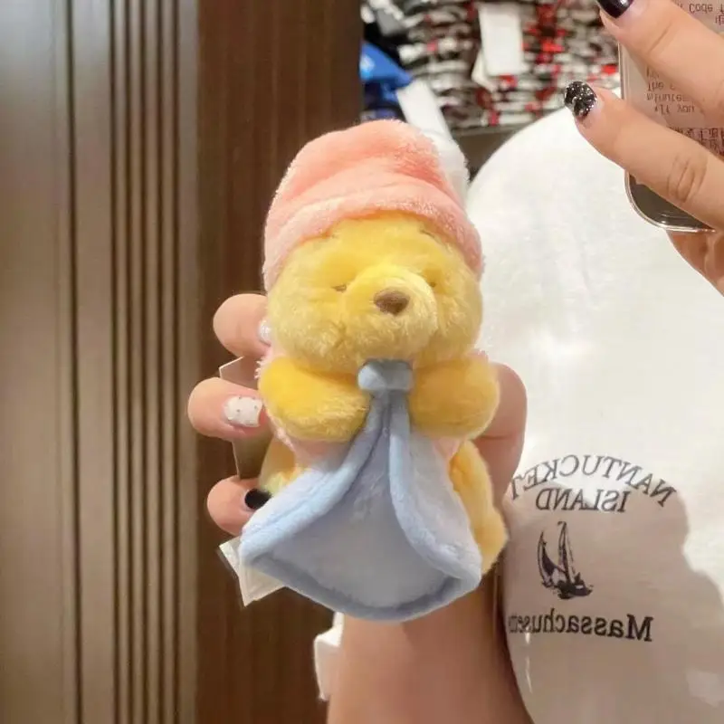 Kawaii Disney Pooh Bear Cute Cartoon Winnie Plush Toy Keychain Backpack Pendant Doll Girl Boy Christmas Decoration Creative Gift