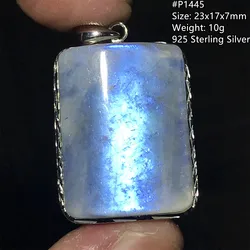 Top Natural Blue Light Moonstone Pendant 925 Silver For Women Men Love Reiki Gift Stone Beads Crystal Gemstone Jewelry AAAAA