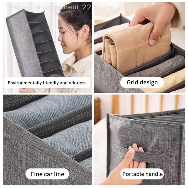 Closet Storage Box Folding Underwear Storage Box Partition Drawer Storage Box Jeans Wardrobe Storage Box Clothes