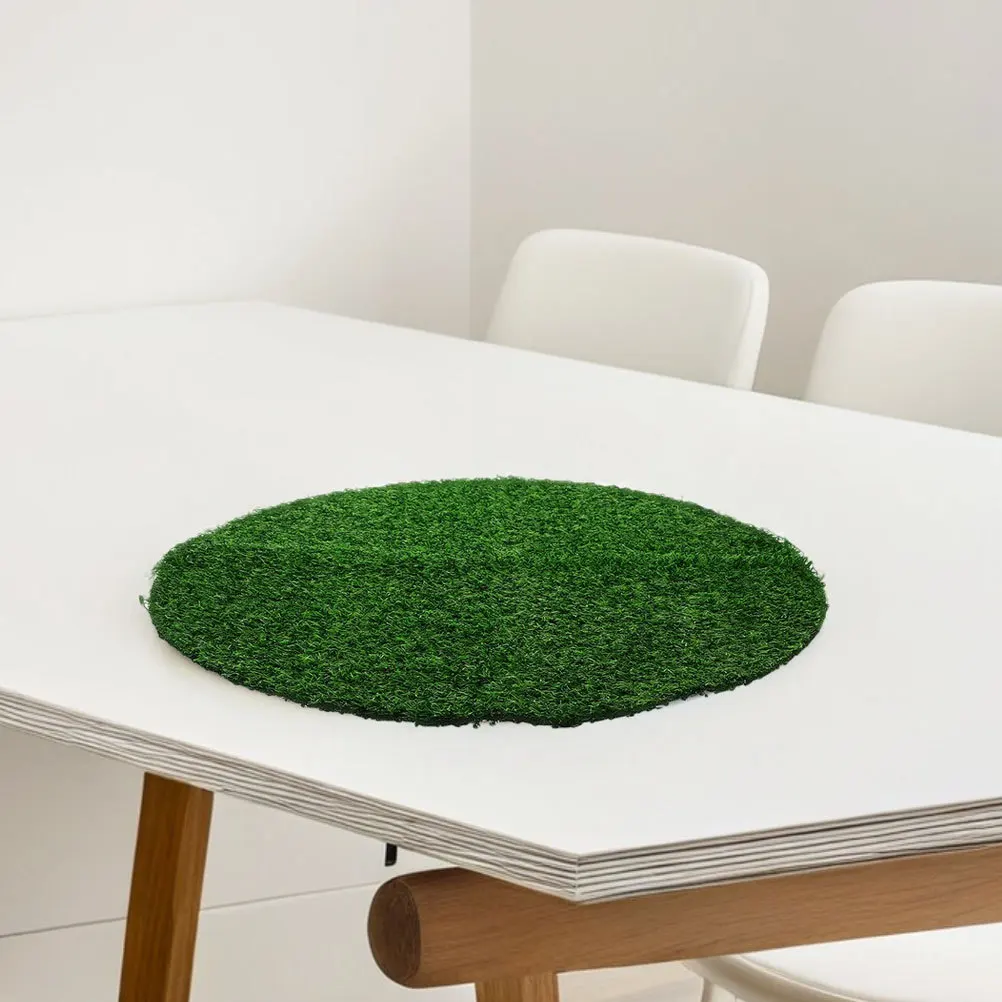 

Round Artificial Grass Table Cover Realistic Green Dining Tablecloth for Wedding Birthday Baby Shower Holiday Events