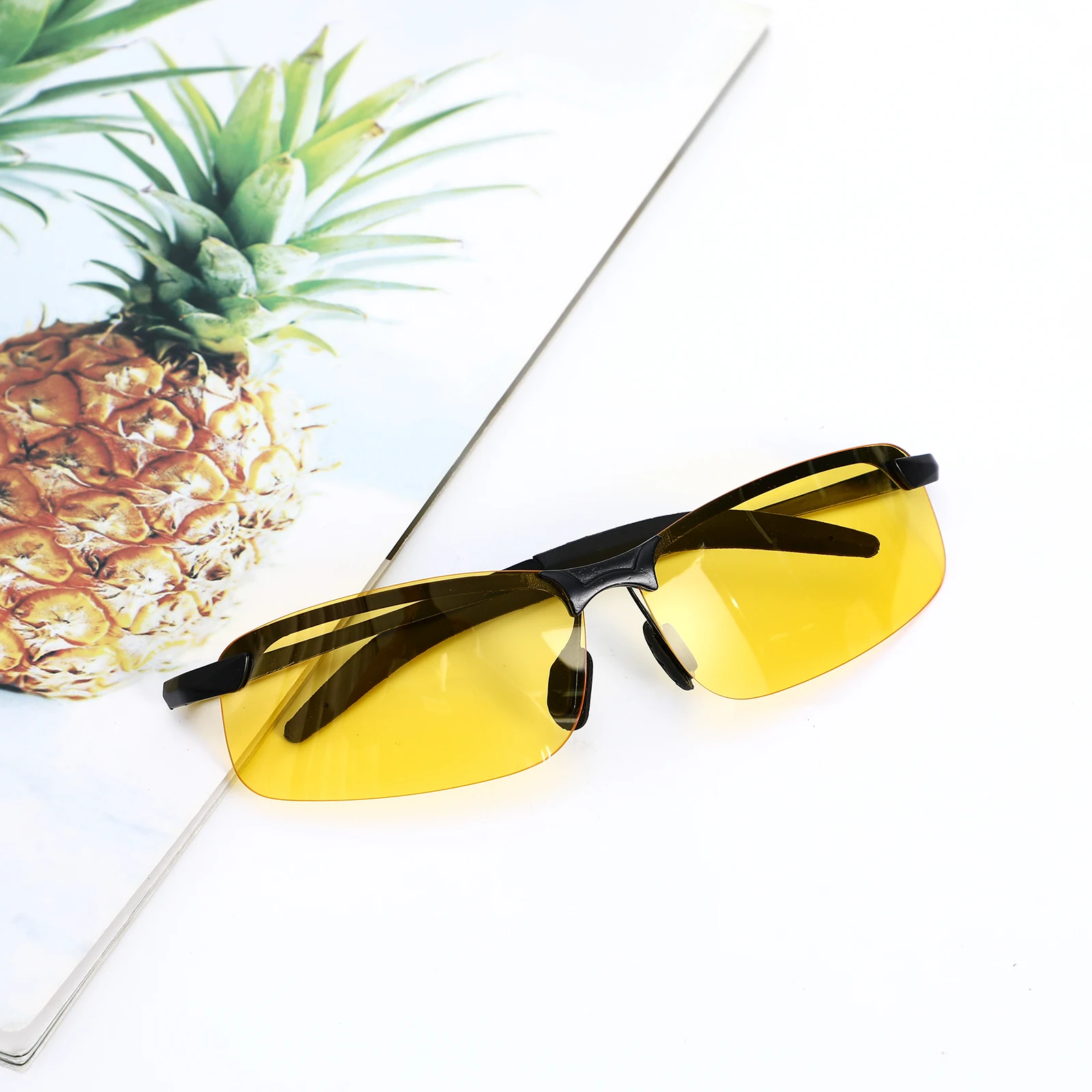 

Night Yellow Lens Sunglasses Night Driving Motorcycle Riding Men Women Plastic Lightweight