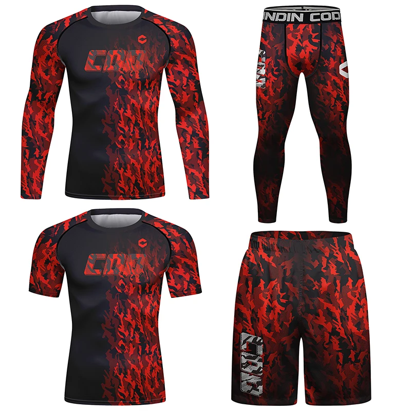 Cody Lundin Custom-rashguard Red Jersey Bjj No Gi Brazilian Jiu Jitsu Kimono Fight Wear Long Sleeve Men\'s UV Set Surf Clothes