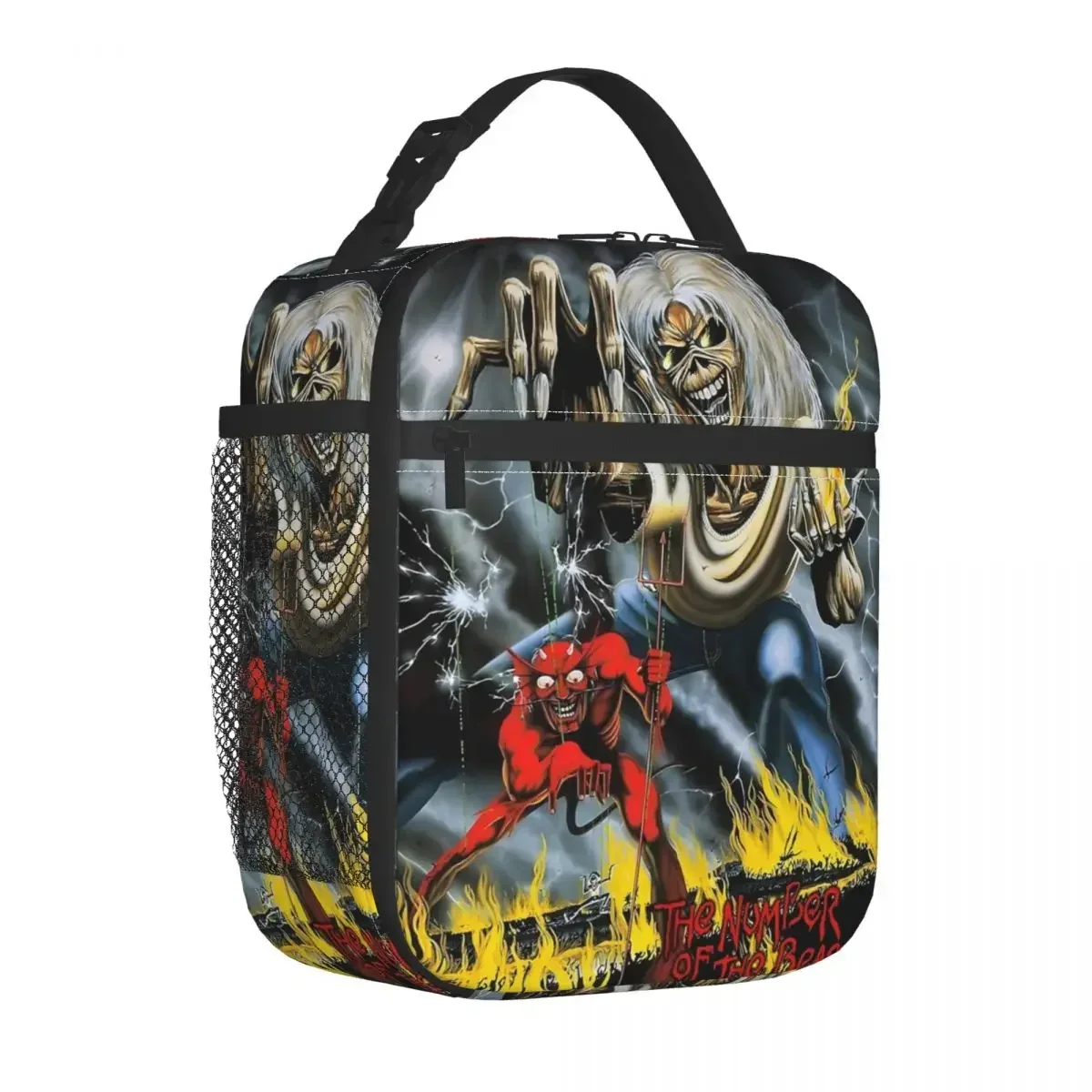 Iron Maidens The Number Of The Beast Insulated Lunch Bag Rock Band Food Container Bags Reusable Cooler Thermal Lunch Box