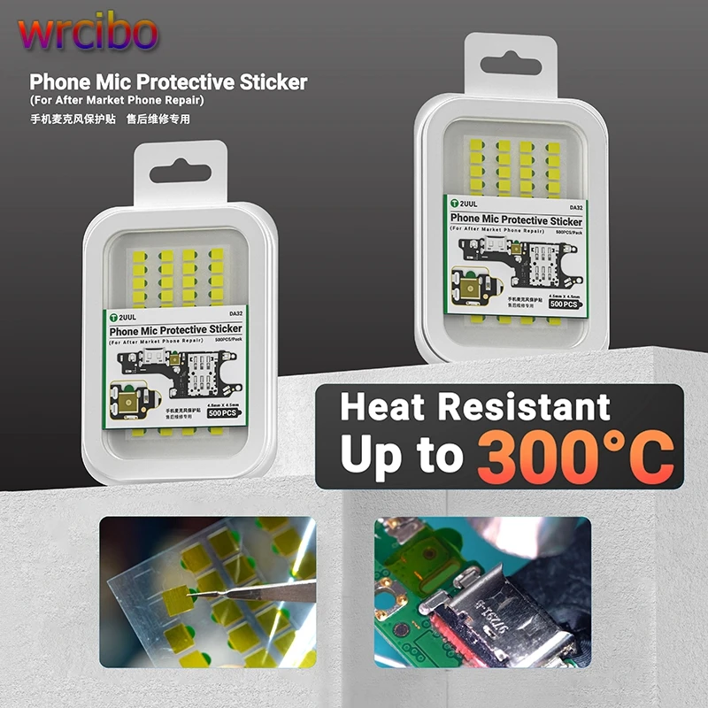 

2UUL DA32 защитная наклейка для микрофона телефона, 500 шт./упак., для ремонта мобильных телефонов, набор инструментов для защиты от пыли и царапин