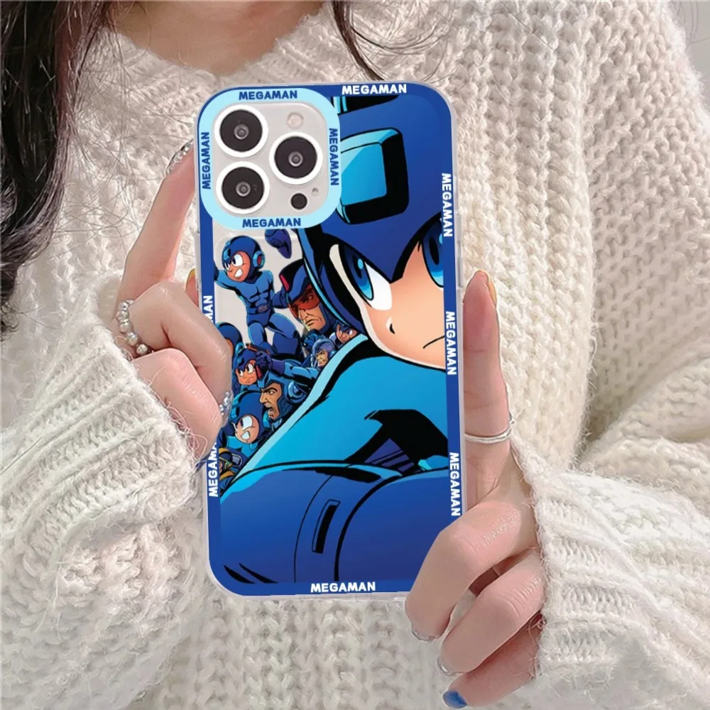 Coque de téléphone transparente souple pour iPhone, coque arrière, jeu Rockman, Megaman, 15, 13, 14 Pro Max, XS, Poly, 12, 11 Pro, 13 Mini