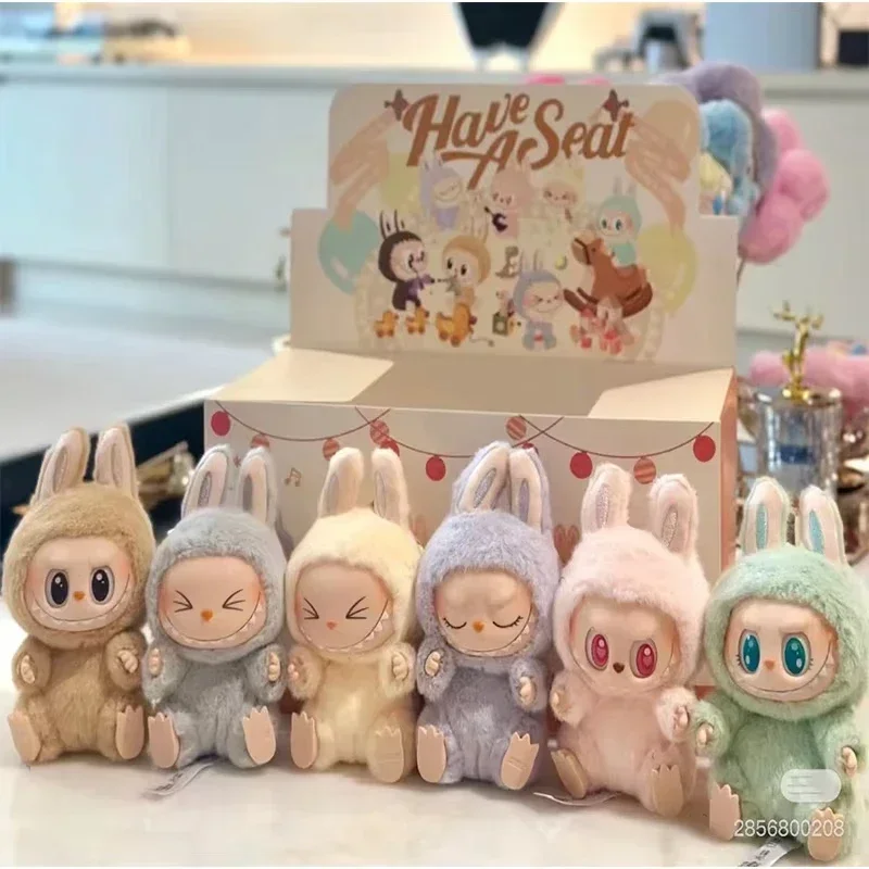 High Quality1:1 Macaron 2nd The Monsters Labubu Sitting Party Vinyl Plush Blind Box Decorative Surprise Box Doll Collection Gift