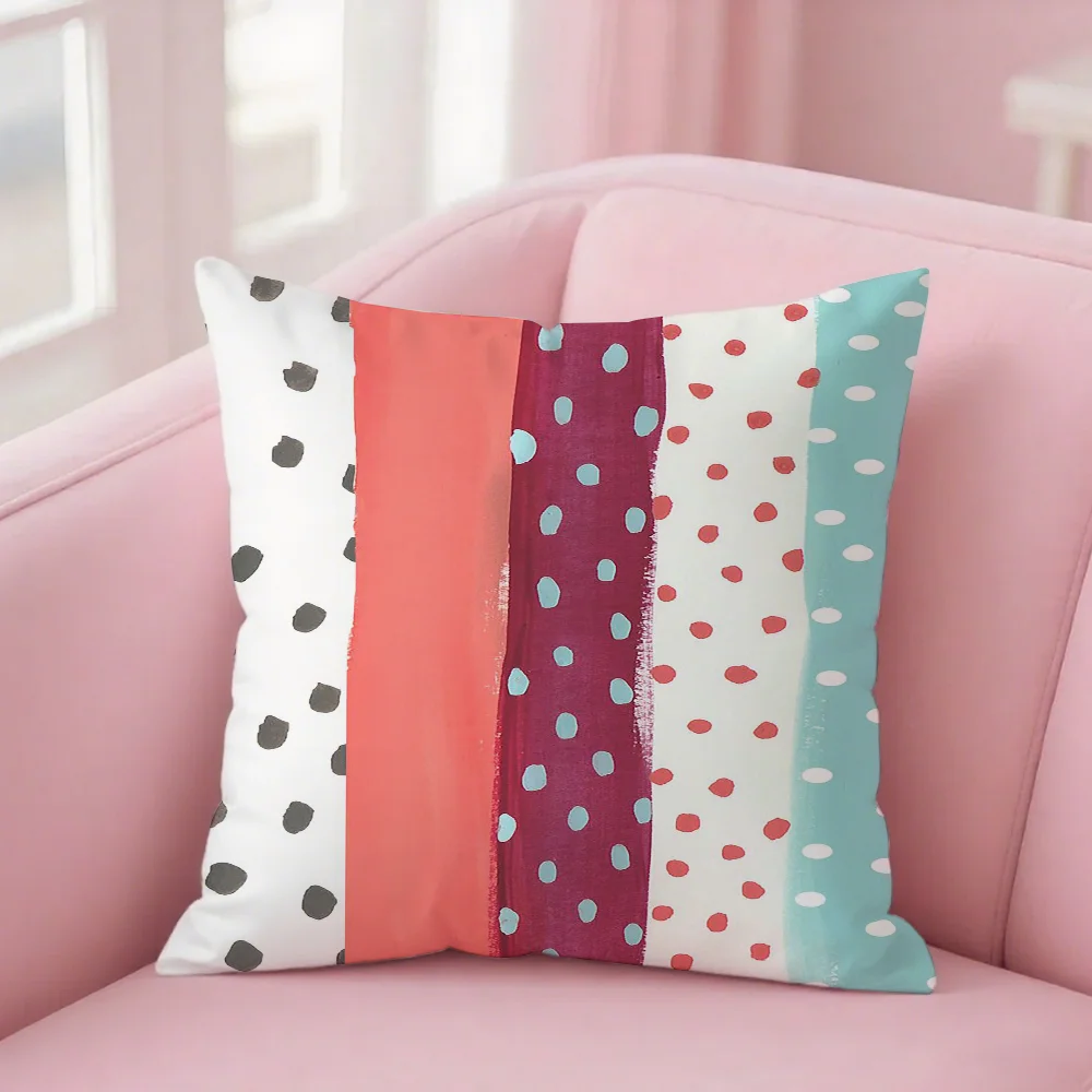 Simple Patchwork Stripe Pattern Pillow Cover Case Square Sofa with For Home Use