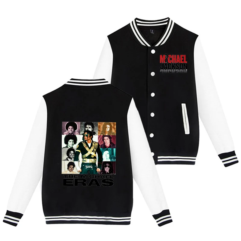 Michael Jackson Adult Baseball Jacket King of Pop Cardigan Outerwear Superstar Men Women Winter Warm Clothing Fashion Wear Gifts view 4