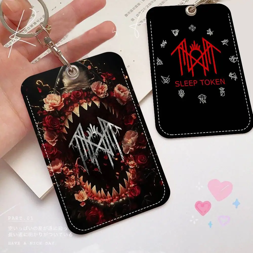 النوم روك باند T-Token حاملي بطاقات طالب بطاقة الهوية الغطاء الواقي حالات طالب الحرم الجامعي بطاقات الوصول مفتاح سلسلة مكافحة خسر #1