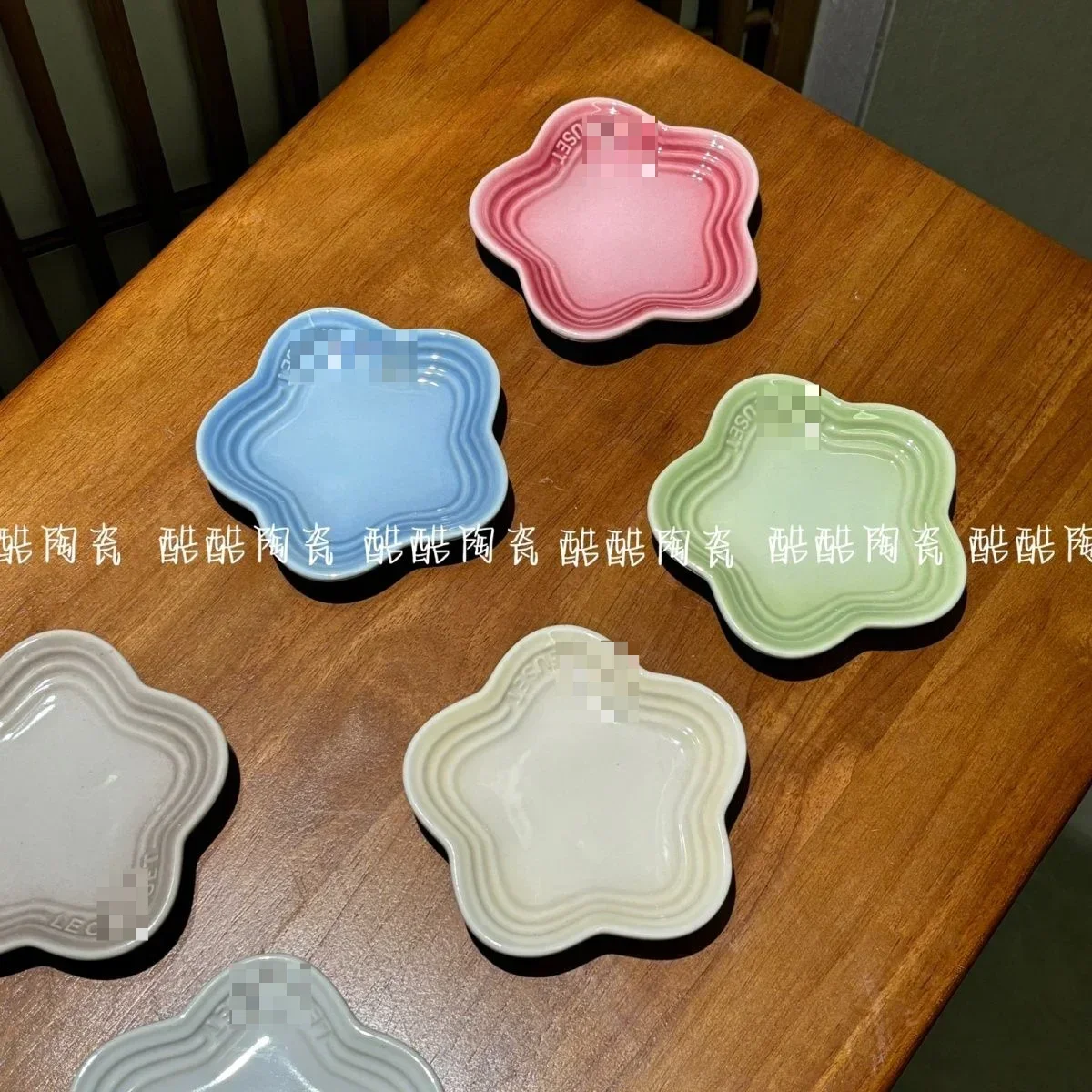 Cool Color Mini Plum Blossom Small Dish Cat Bowl Sauce Flower Shaped Gradient Bone Spitting Tableware Plum Blossom Flower Plate