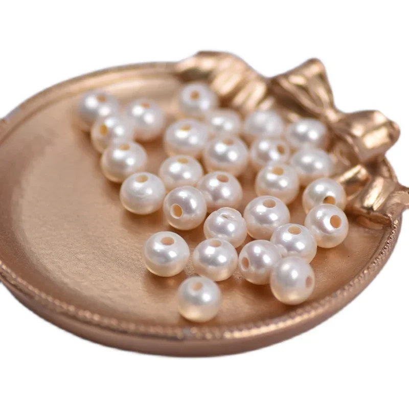 Natural freshwater pearls single 4-6mm large hole diy material bracelet necklace jewelry