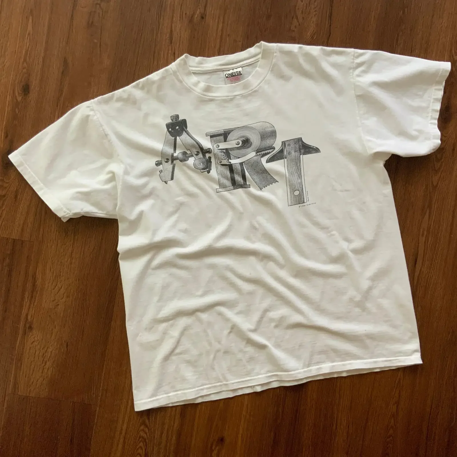 Vintage 80s Art Printmaker T shirt 1989 Comic Book Artist Printers 1980 Skateboard vintage Washed streetwear Soft Versatile