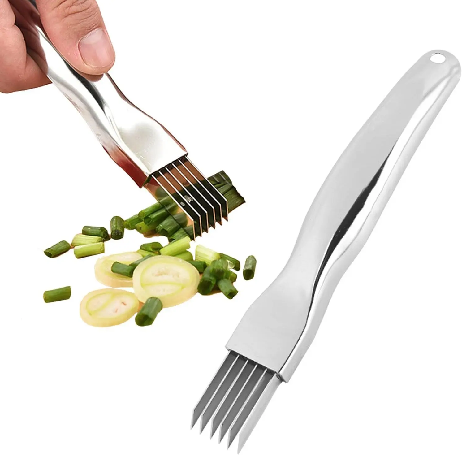 Stainless steel shredding knife, garlic, multi-functional vegetable cutter, suitable for onions, leeks, zucchini, potatoes, etc.