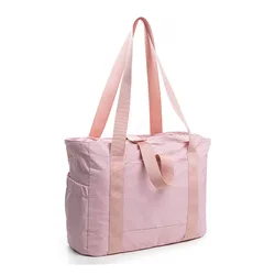 Hand Carrying Travel Bags Business Handbag Women Casual Shoulder Laptop Bag Zippers Solid Tote Bag