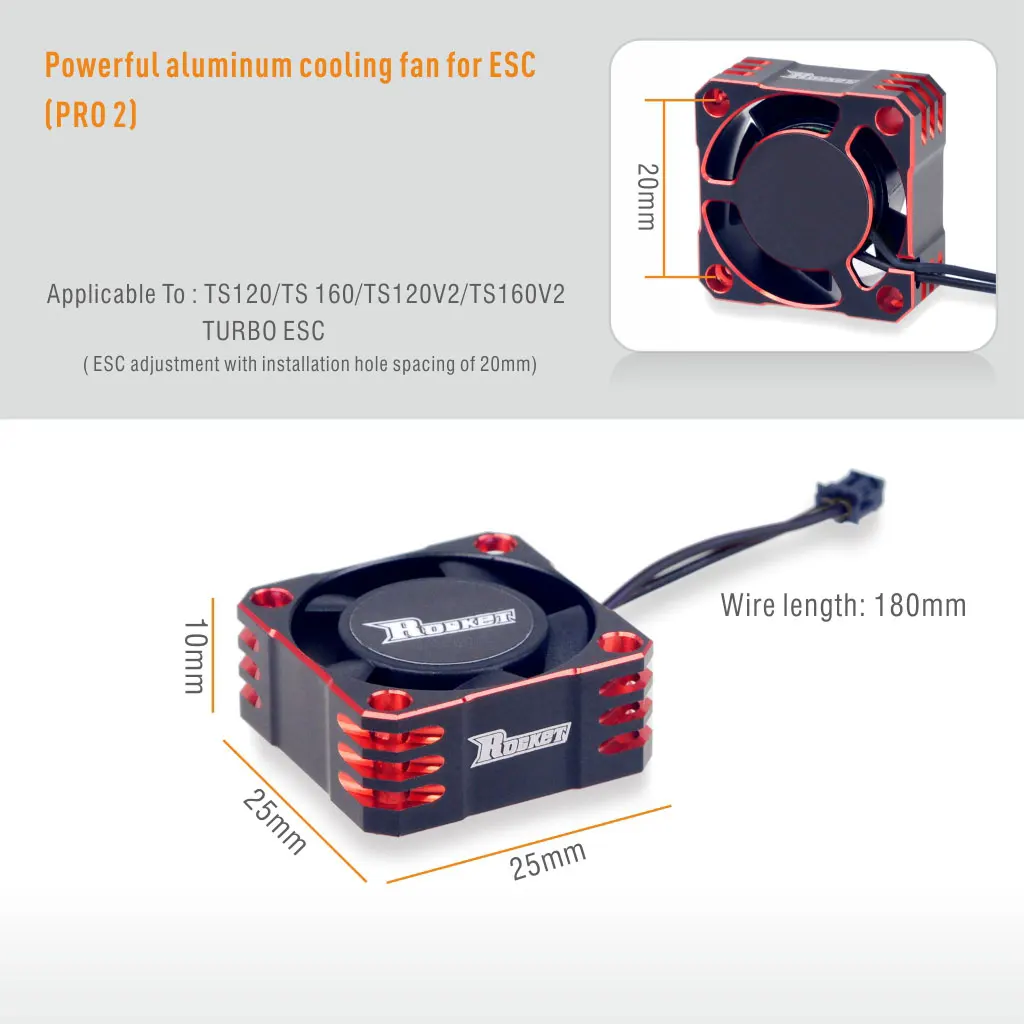 Foguete-RC ventilador de refrigeração, 25mm, 30mm, 35mm, 40mm, 50mm, SURPASS HOBBY, dissipação de calor, para 1:10, 1/8, Brushless Motor, carro Parte