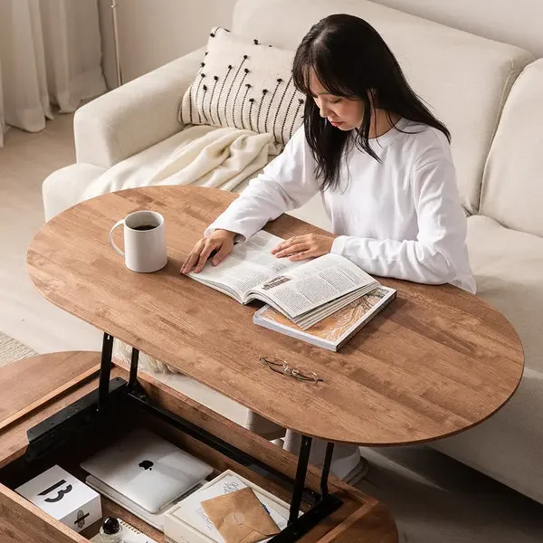 ZL Adjustable Home Living Room Storage Tea Table Multifunctional Tea Table