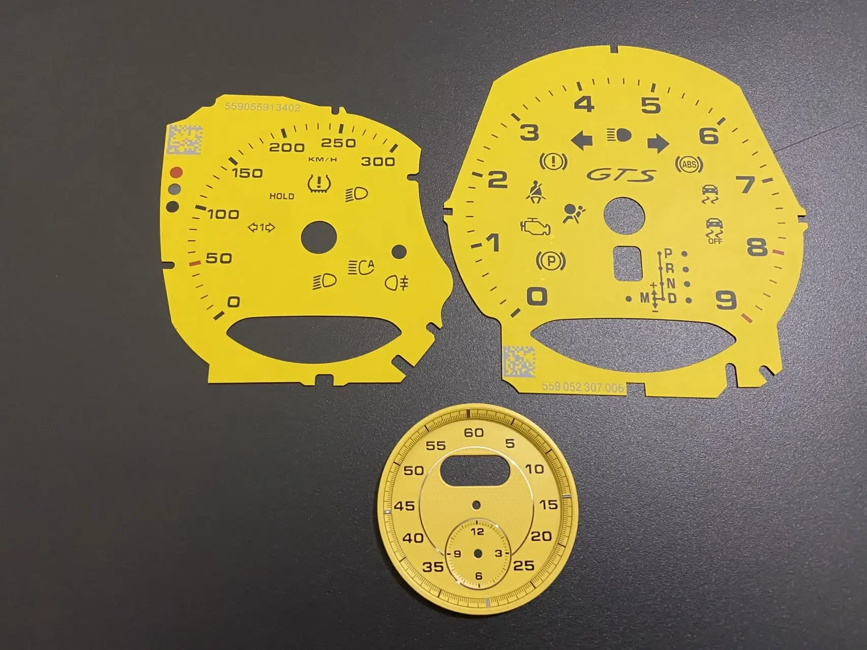 Sport Chrono Dials Gauge Face For Porsche 981 982 (718) Boxster Cayenne Macna 718 GTS Instrument Cluster Overlay