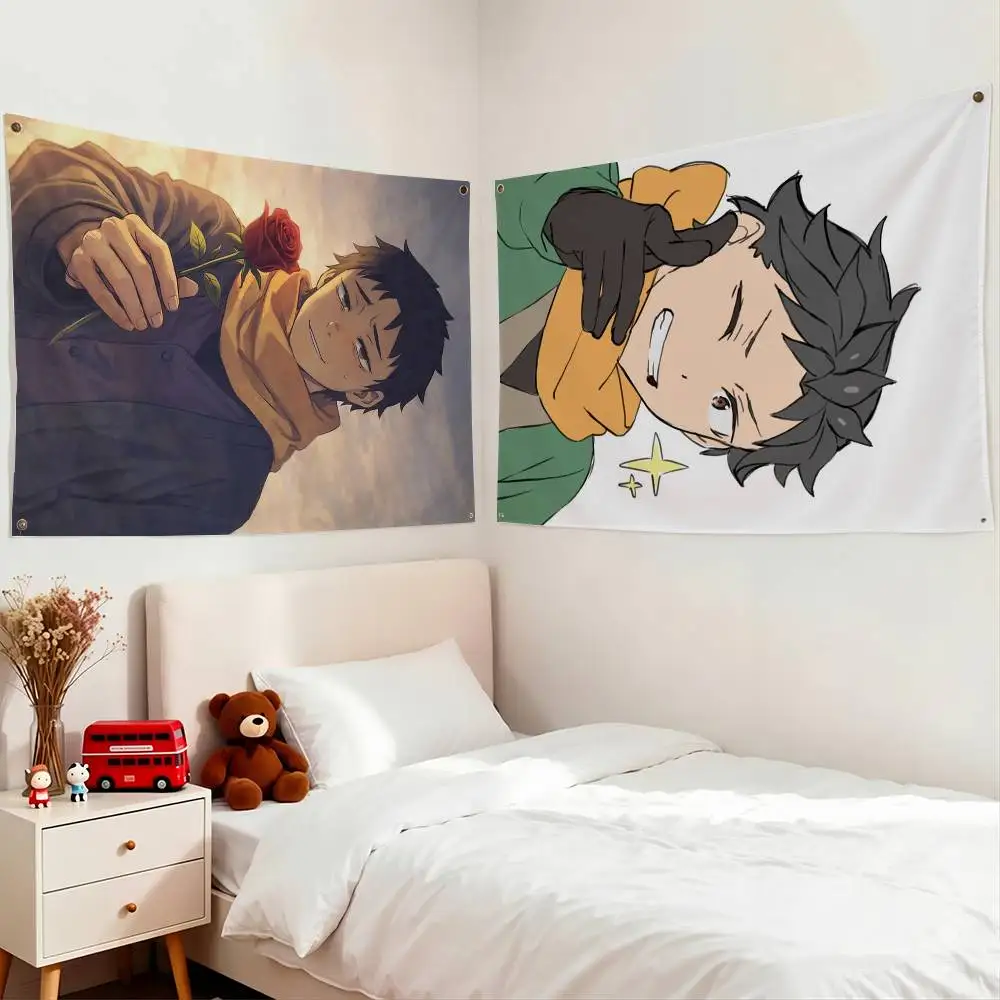 Re Zero Natsuki Subaru Flags Wall Hanging Tapestry Outdoor Garage Room Decorative flag Background Blanket