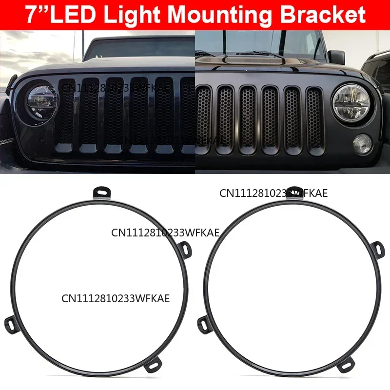 2pcs 7 Inch Round Headlight Mounting Retaining Bracket Ring For Jeep Wrangler JK TJ car Acessories Install Support Mount Bracket