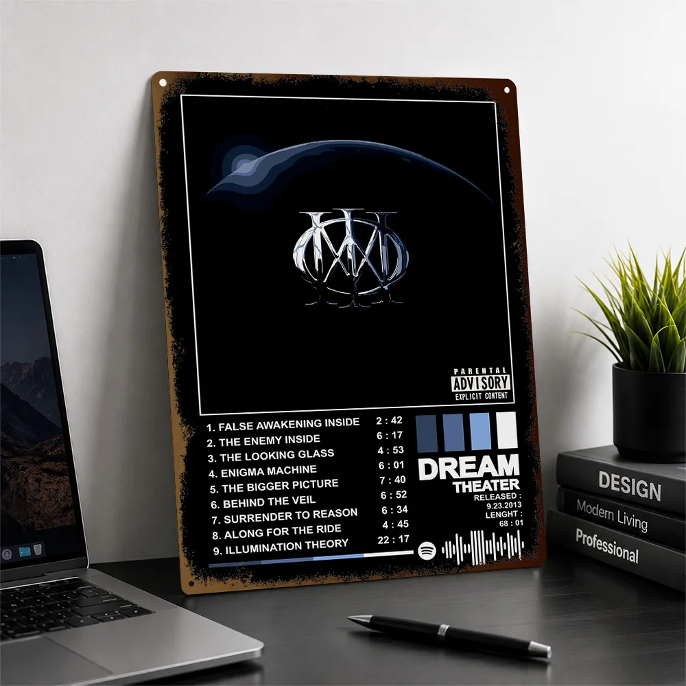 Dream Theater Album Cover Self-Titled Aluminum Poster Graphic Wall Art For Listening Room Customized Metal Sign Birthday Gift