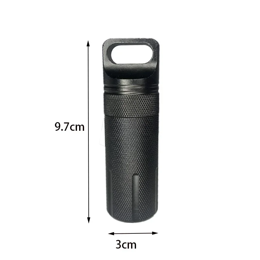 Aluminum Alloy Airtight Pill Container Bottle Portable Outdoor EDC Single Chamber Capsule Holder Waterproof Medicine Case Box